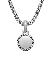 Evil Eye Amulet in Sterling Silver with Lapis, 14.5mm