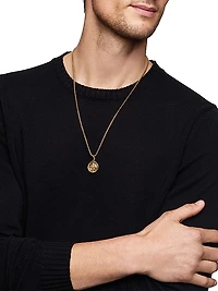 Maritime Compass Amulet in 18K Yellow Gold with Center Diamond, 29.5mm