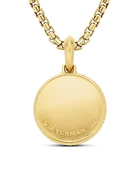 Maritime Compass Amulet in 18K Yellow Gold with Center Diamond, 29.5mm