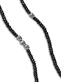 Memento Mori Skull Station Necklace Sterling Silver