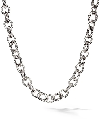 Oval Link Chain Necklace Sterling Silver, 16mm
