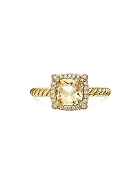 Petite Chatelaine® Pavé Bezel Ring 18K Yellow Gold with Diamonds