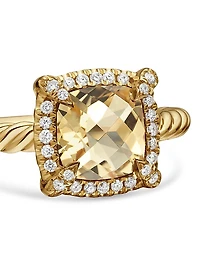 Petite Chatelaine® Pavé Bezel Ring 18K Yellow Gold with Diamonds