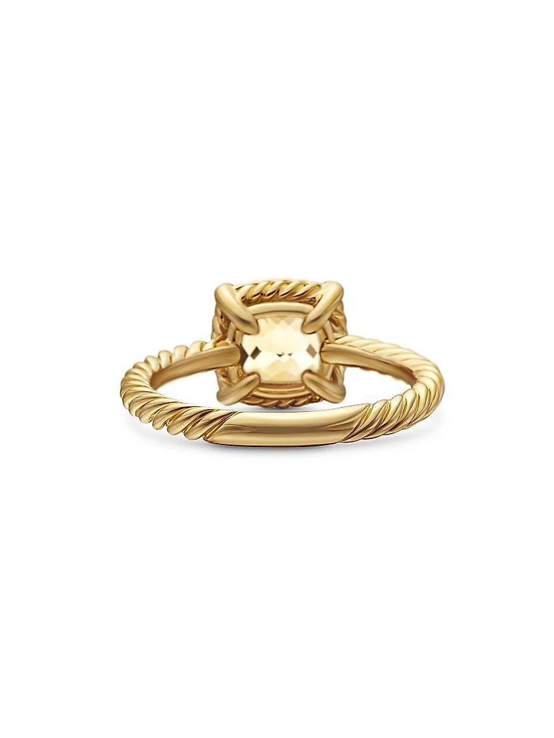 Petite Chatelaine® Pavé Bezel Ring 18K Yellow Gold with Diamonds