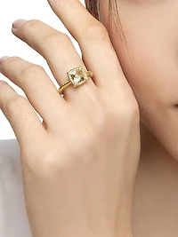 Petite Chatelaine® Pavé Bezel Ring 18K Yellow Gold with Diamonds