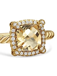 Petite Chatelaine® Pavé Bezel Ring 18K Yellow Gold with Diamonds