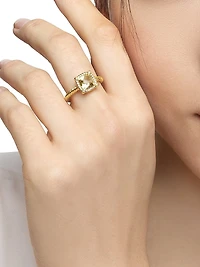 Petite Chatelaine® Pavé Bezel Ring 18K Yellow Gold with Diamonds