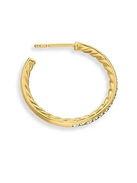 Pavé Hoop Earrings in 18K Yellow Gold with Diamonds, 25.4mm