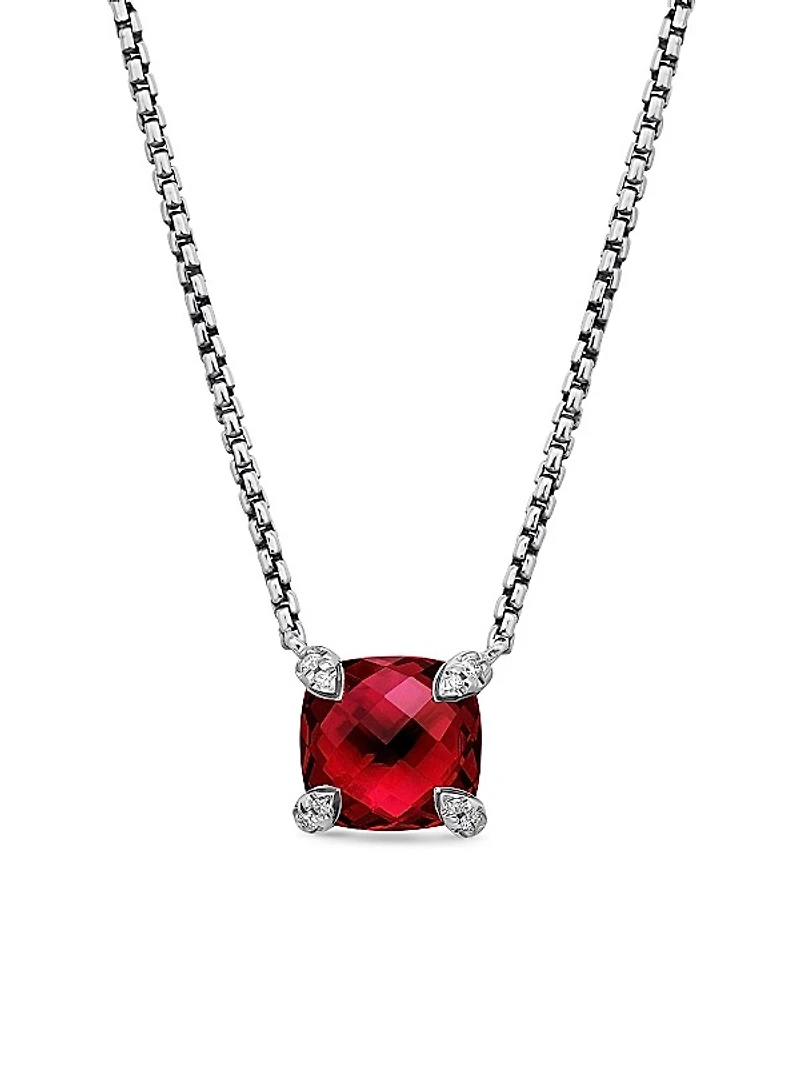 Petite Chatelaine Pendant Necklace with Pave Diamonds