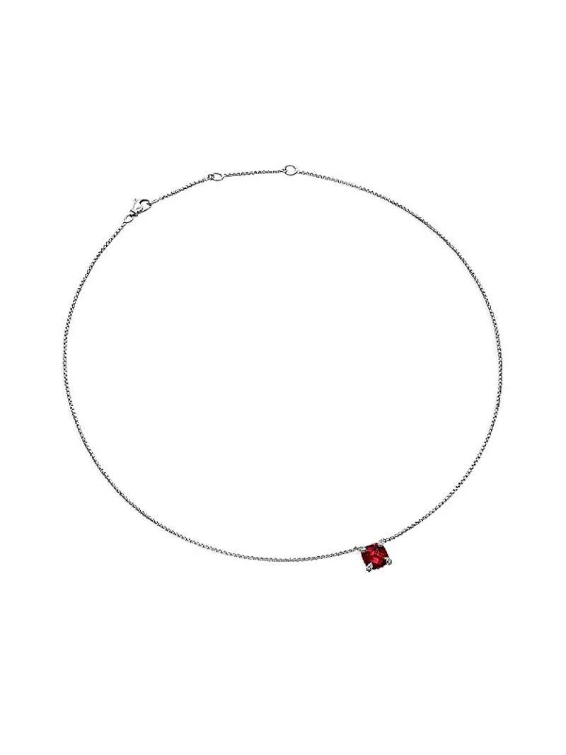 Petite Chatelaine Pendant Necklace with Pave Diamonds