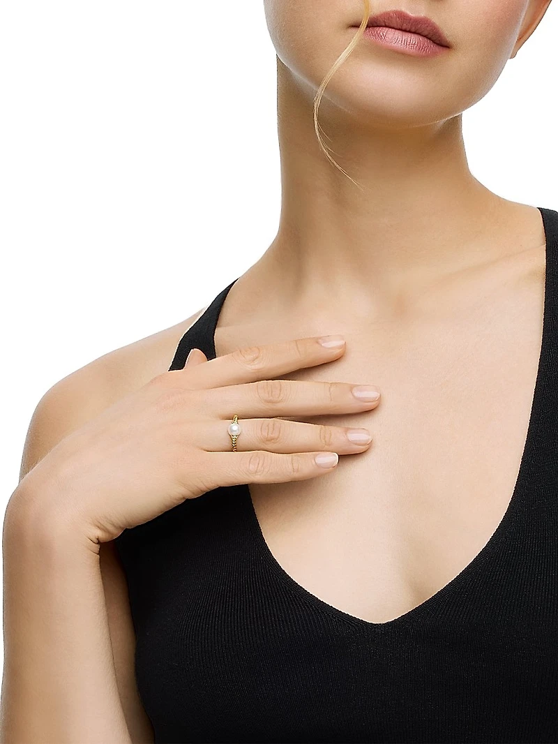 Petite Solari Station Ring 18K Yellow Gold