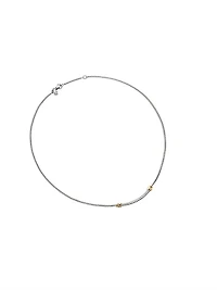 Petite Helena Wrap Station Necklace in Sterling Silver with 18K Yellow Gold and Diamonds, 29mm