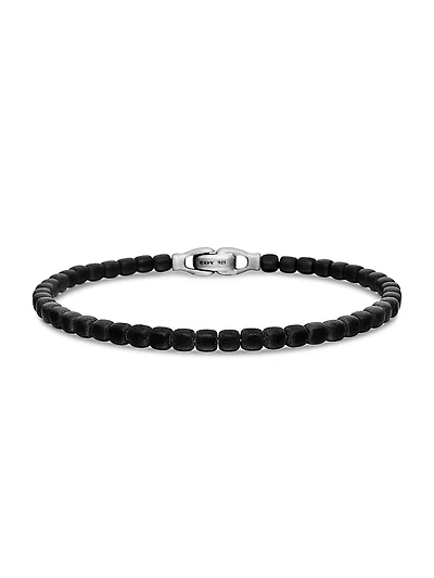 Spiritual Beads Cushion Bracelet Sterling Silver
