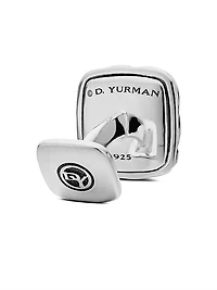 Sculpted Cable Cushion Cufflinks in Sterling Silver, 17mm