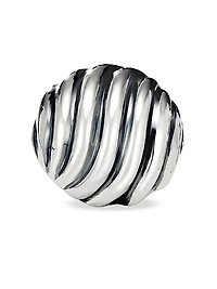 Sculpted Cable Stud Earrings in Sterling Silver, 14mm