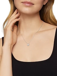 Starburst Pendant Necklace in 18K White Gold with Diamonds, 12mm
