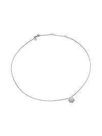 Starburst Pendant Necklace in 18K White Gold with Diamonds, 12mm