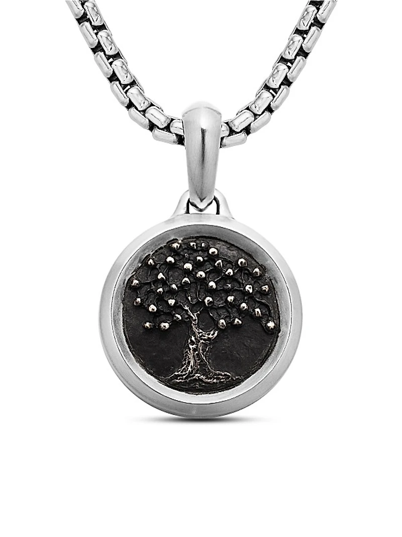 Tree of Life Amulet in Sterling Silver with Bronze, 22.8mm