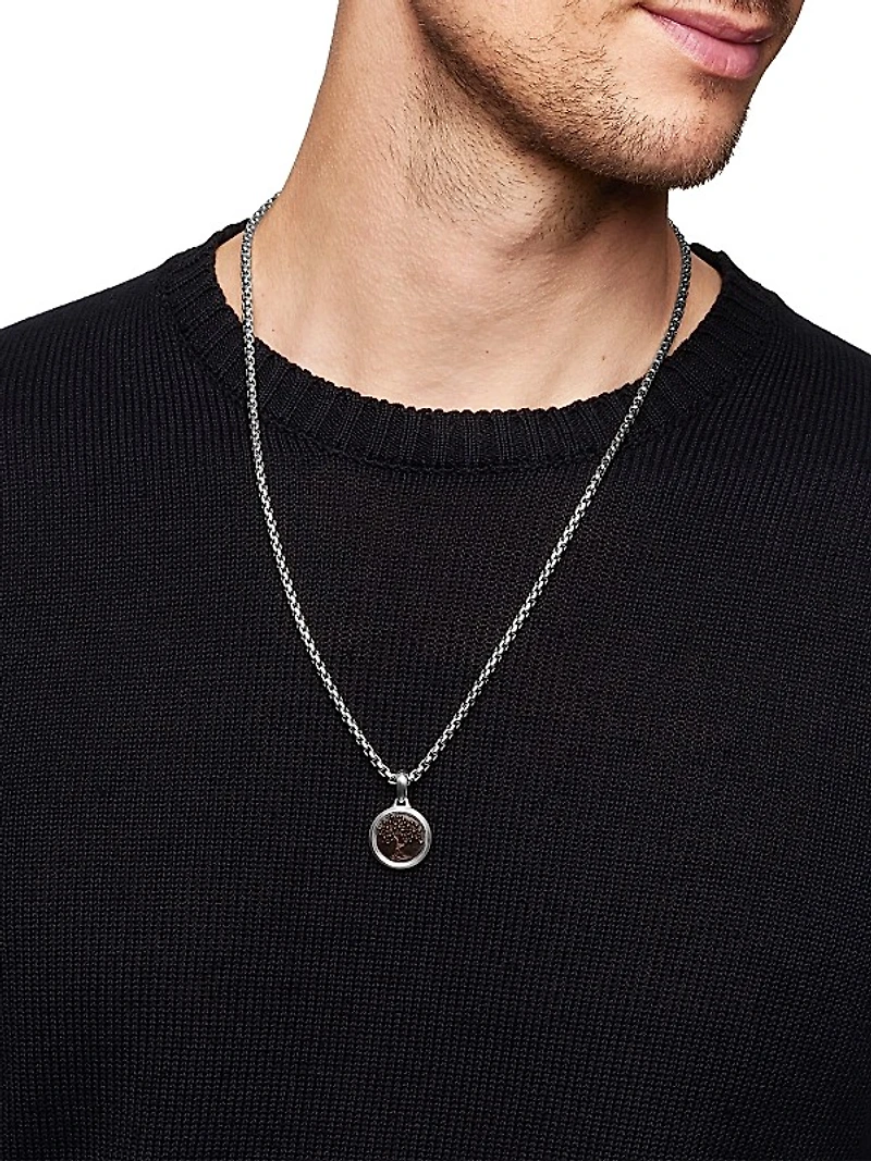 Tree of Life Amulet in Sterling Silver with Bronze, 22.8mm