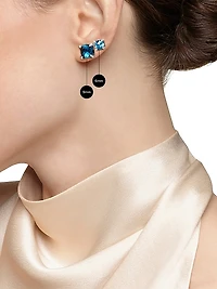 Petite Chatelaine Stud Earrings in Sterling Silver with Pavé Diamonds, 6.5mm