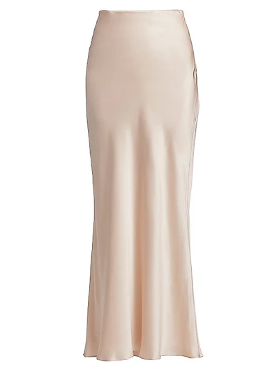 Bias Satin Silk Maxi Skirt