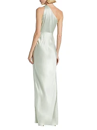 Silk Draped One-Shoulder Gown