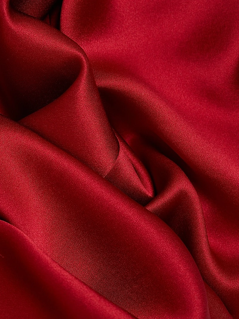 Leaf Silk Satin Gown