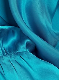 Leaf Silk Satin Midi-Dress