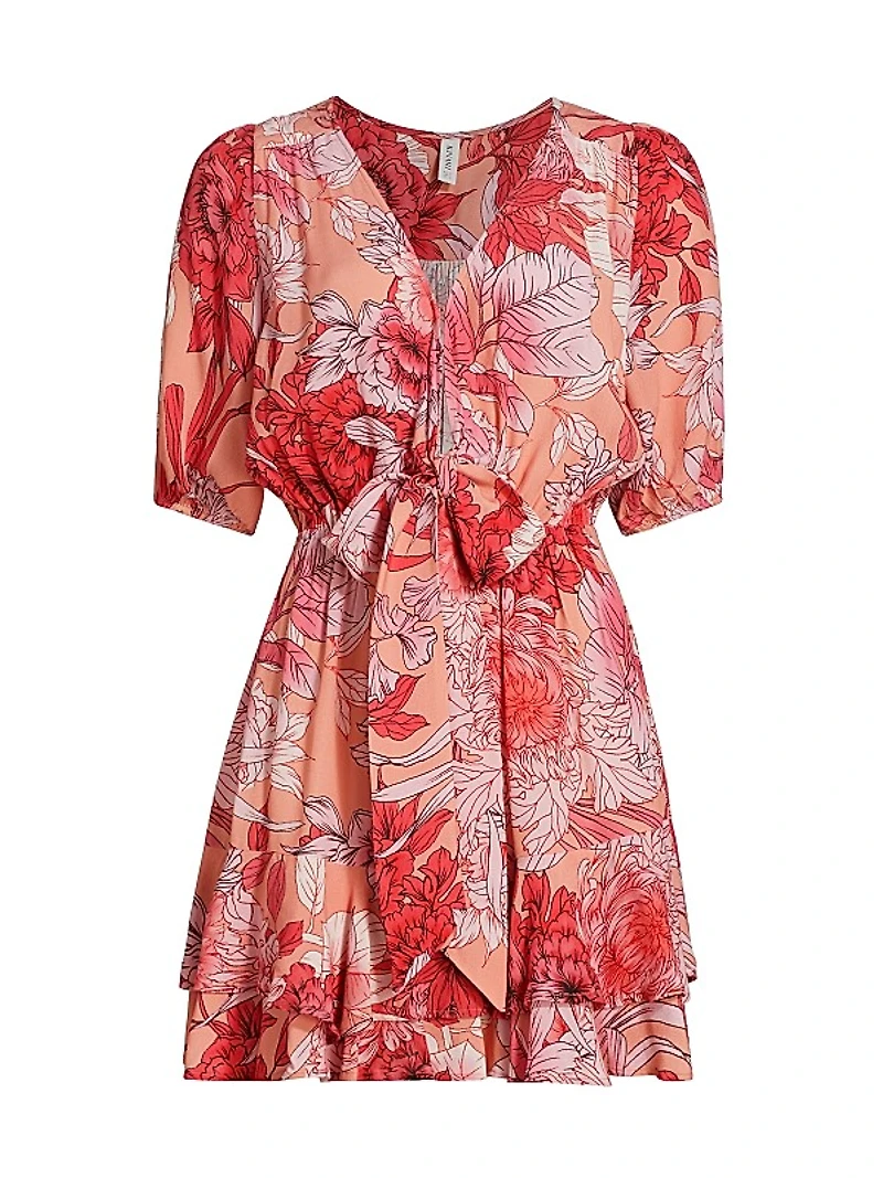 Freya Floral Tie-Front Minidress