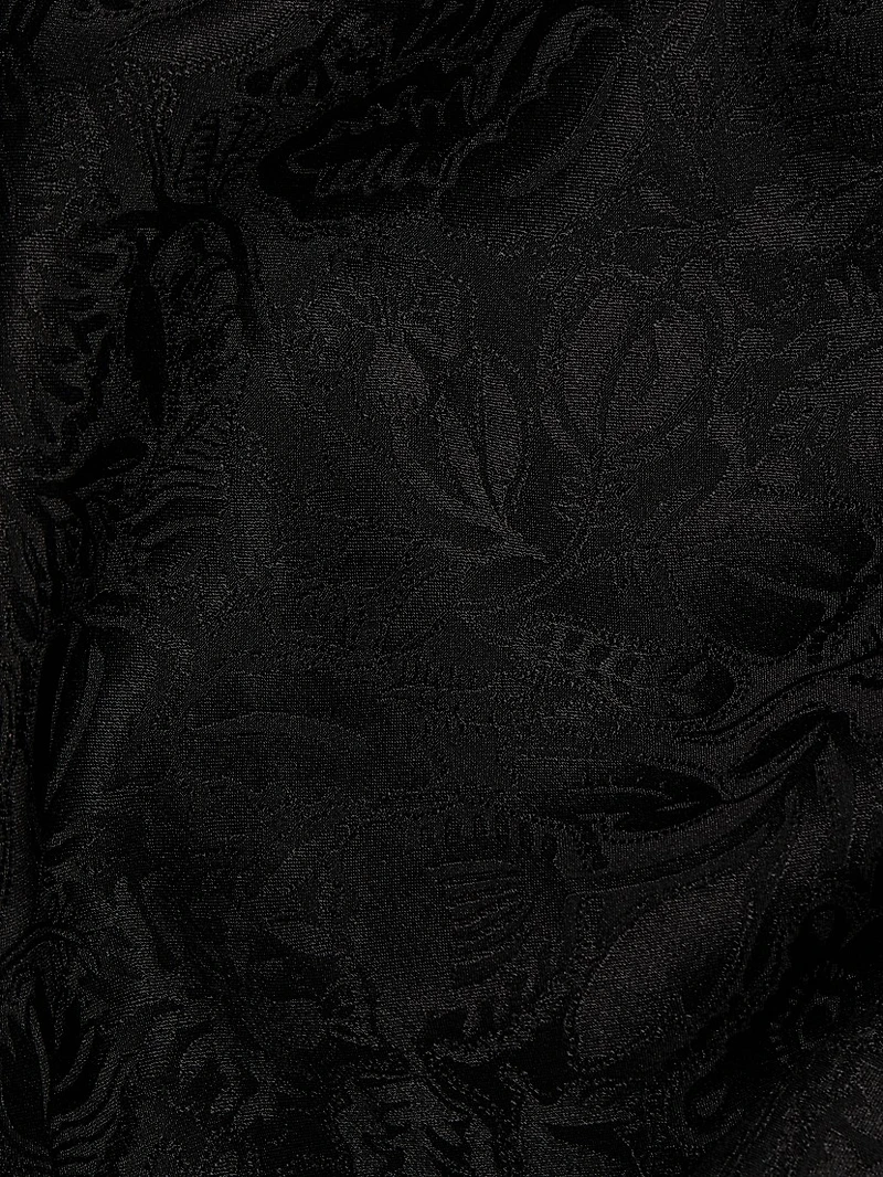 Wildflower Dahlia Silk Midi-Dress