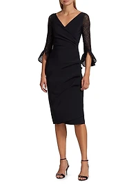 Triana Lace-Sleeve Midi-Dress