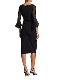 Triana Lace-Sleeve Midi-Dress
