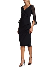 Triana Lace-Sleeve Midi-Dress