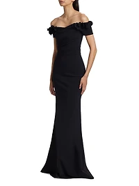 Yiana Floral Appliqué Gown