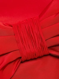 Romina Silk Bow-Embellished Column Gown