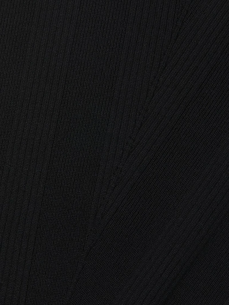 Turtleneck Keyhole Knit Reversible Minidress