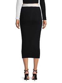 Rib-Knit Wool Midi-Skirt