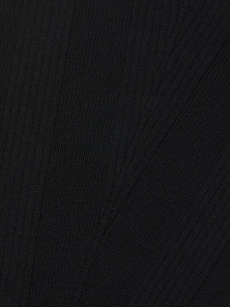 Rib-Knit Wool Midi-Skirt