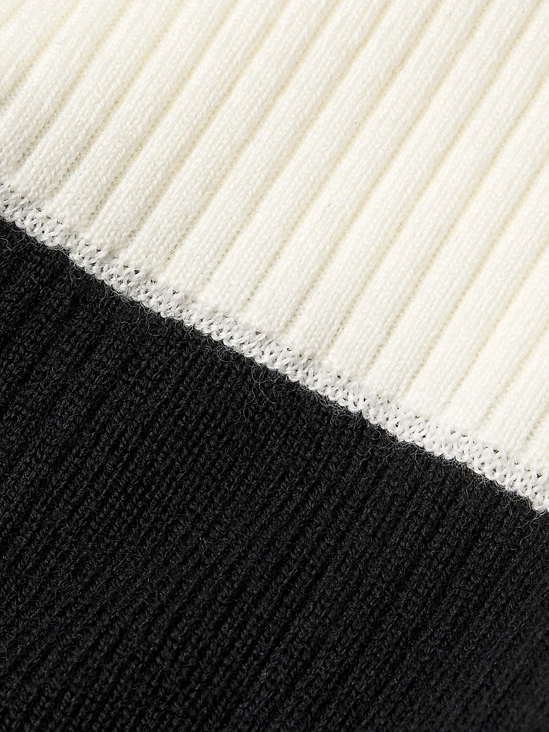 Plunging U-Neck Rib-Knit Minidress