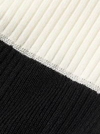 Plunging U-Neck Rib-Knit Minidress