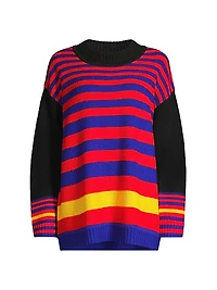 Striped Mock Turtleneck Sweater