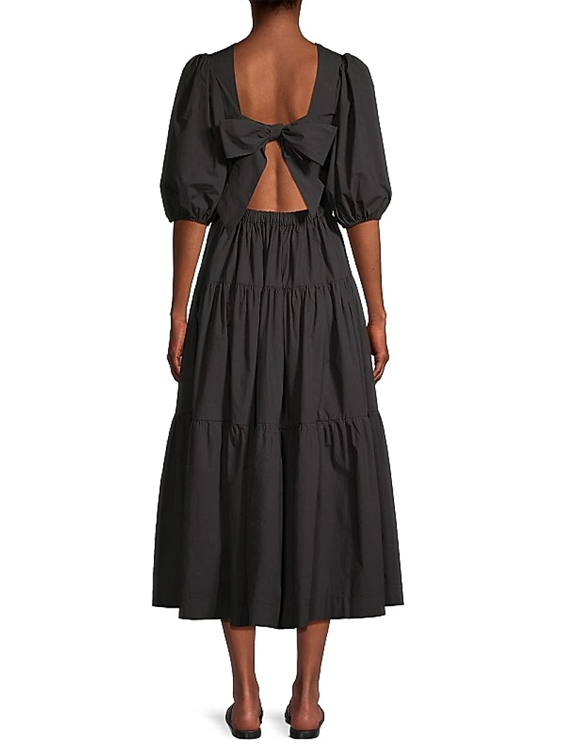 Daphne Poplin Tiered Midi-Dress
