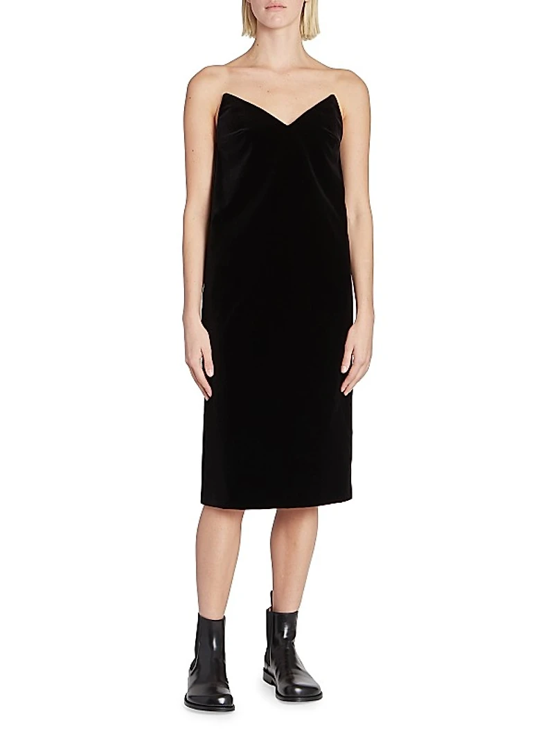 Bustier Cotton-Blend Midi-Dress