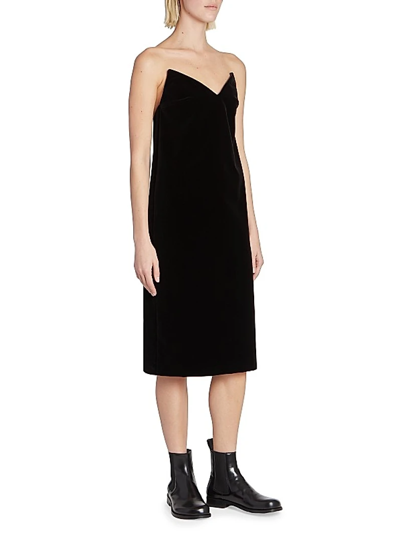 Bustier Cotton-Blend Midi-Dress