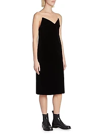 Bustier Cotton-Blend Midi-Dress