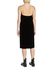 Bustier Cotton-Blend Midi-Dress