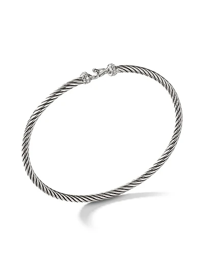 Cable Buckle Bracelet with Diamonds/3mm