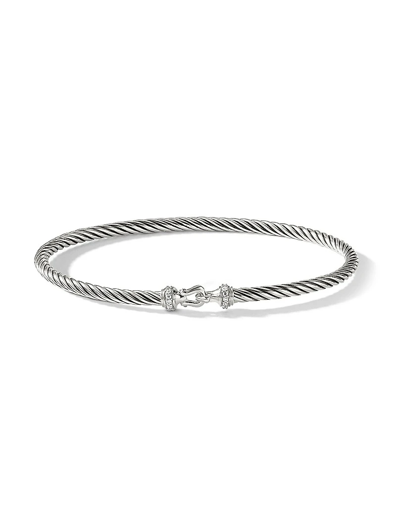 Cable Buckle Bracelet with Diamonds/3mm