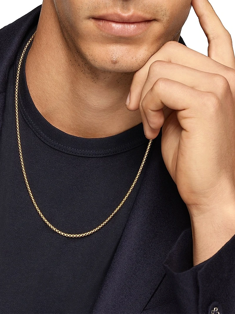 Box Chain Necklace 18K Yellow Gold