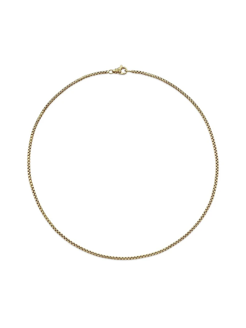 Box Chain Necklace 18K Yellow Gold